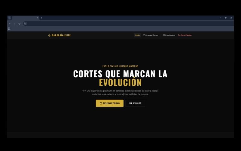 Barber Time aplicación web turnos online para barberías panel estadísticas