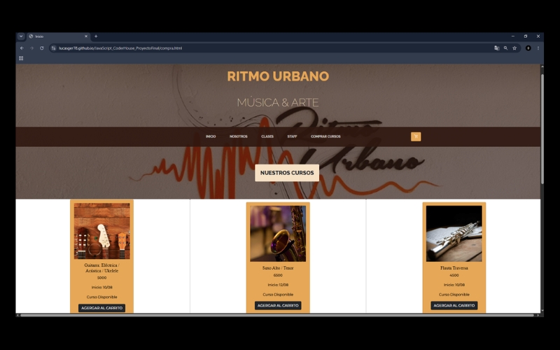 Ritmo Urbano Cursos Online JavaScript frontend Córdoba